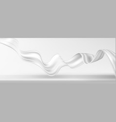 3d Flying Wave Luxury Silver Silk Fabric