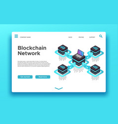 Blockchain Landing Page Isometric Cryptocurrency