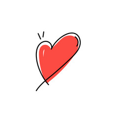 Red Doodle Heart Hand Drawn Icon