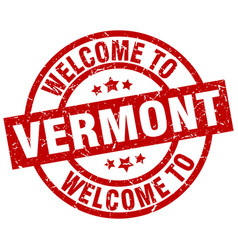 Welcome To Vermont Red Stamp