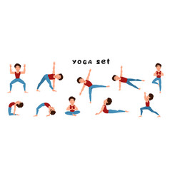 A Set Of Man Doing Yoga Slender Guy