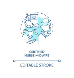 Certified Nurse Midwife Blue Concept Icon