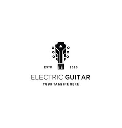 Guitar Minimalist Logo Design Icon