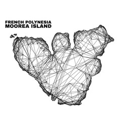 Linear Irregular Mesh Moorea Island Map