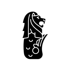 Merlion Statue Black Glyph Icon