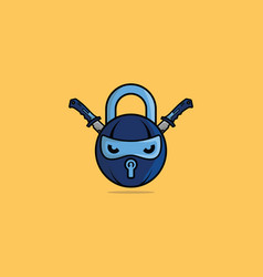 Padlock With Ninja Cartoon