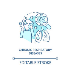 Chronic Respiratory Diseases Blue Concept Icon