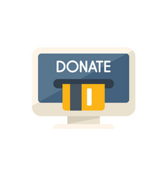 Donate Online Money Icon Flat Charity Help