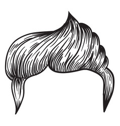 Side Part Men Hair Hand Drawn