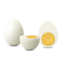 Whole Boiled Peeled Chicken Egg With Halves