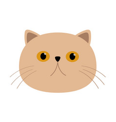 Cute Persian Cat Icon Beige Kitten Face Head