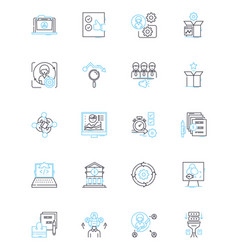 Investment Strategy Linear Icons Set Portfolio