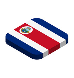 Rounded Square Isometric Flag Of Costa Rica