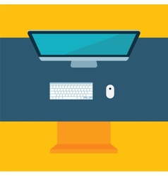 Flat design desktop workspace Royalty Free Vector Image
