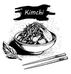 Hand Drawn Kimchi Asian Food