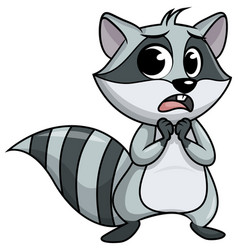 Scared Raccoon Character Cartoon Clip Art