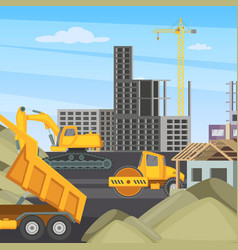 Construction Background Professional Vehicles For