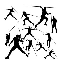 Javelin Thrower Athlete Silhouettes