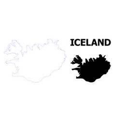 Contour Dotted Map Iceland With Caption