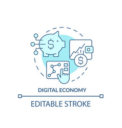 Digital Economy Turquoise Concept Icon