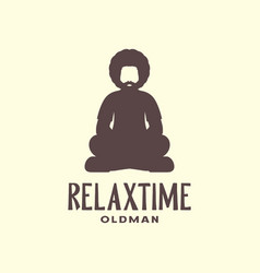 Old Man Relax Time Yoga Treatment Minimal Vintage