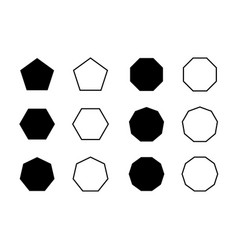 Set Icon Pentagon Hexagon Octagon Decagon