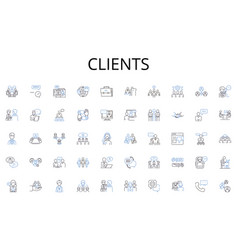 Clients Line Icons Collection Instagram Tiktok