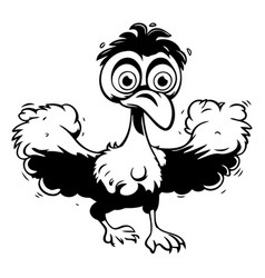 Cute Cartoon Chicken Isolated On A White