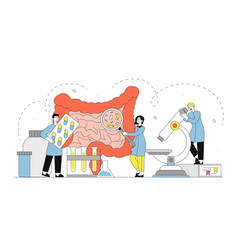 Doctors With Intestine Man And Woman In Medical