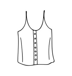 Doodle Of Woman Tank Top On White Background