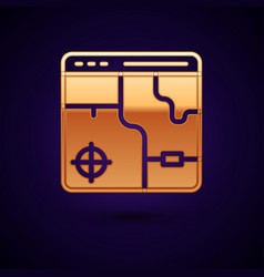 Gold Infographic Of City Map Navigation Icon