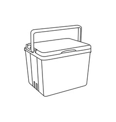 Cooler Ice Box Outline Icon On White Background