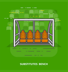 Flat Of Soccer Substitutes Bench Against Green