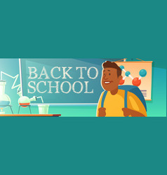 Back To School Poster With Student In Classroom