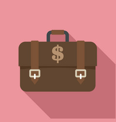 Bank Teller Briefcase Icon Flat Style