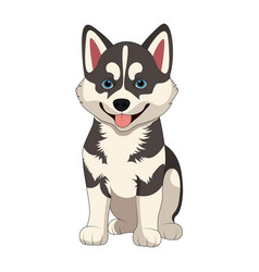 Cute Husky Puppy Dog Cartoon