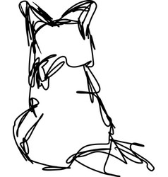 Siluathe Of The Cat Back Fast Sketch