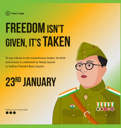 Subhash Chandra Bose Jayanti Banner Design