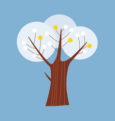 Winter tree decorate stylized snow naked Vector Image