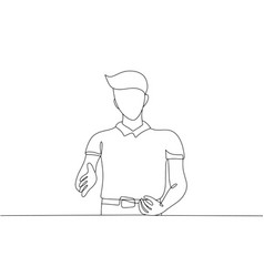 Man Sign Language Gesture One Line