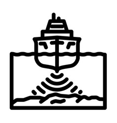 Marine Noise Pollution Line Icon