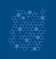 Molecules On Blue Background