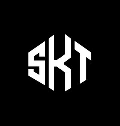 Skt Letter Logo Design With Polygon Shape