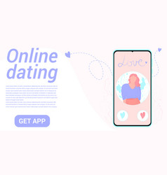 Banner With Smartphone Dating App Temp