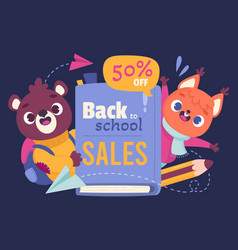 Cartoon Back School Sale Background Design