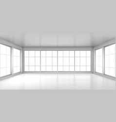 Empty White Room With Large Windows