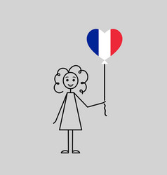 French Girl Love France Sketch