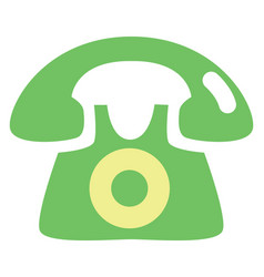 Green Old Telephone On A White Background