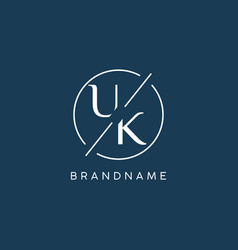 Initial Letter Uk Logo Monogram With Circle Line