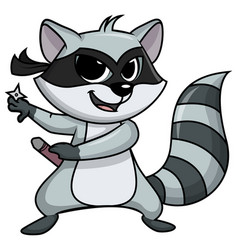 Ninja Raccoon Character Cartoon Clip Art